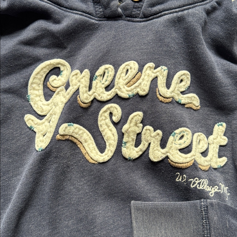 Ruehl No. 925 Navy Blue Hoodie with Embroidered Logo - Picture 5 of 7